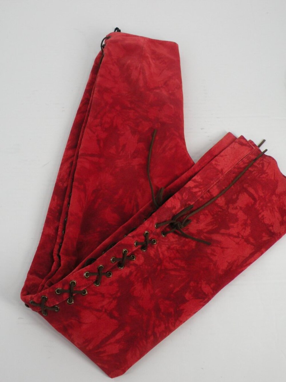 Bebe Suede Leather Tie Dye Pants Janis Joplin Hippie 0